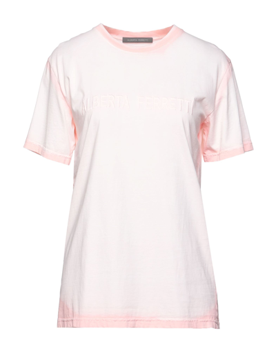 Shop Alberta Ferretti Woman T-shirt Light Pink Size S Cotton