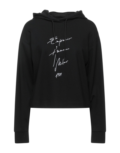 Shop Emporio Armani Woman Sweatshirt Black Size 14 Viscose, Polyamide, Elastane