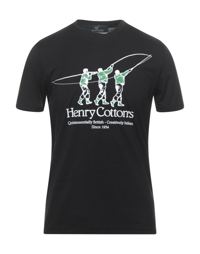 Shop Henry Cotton's T-shirts In Black