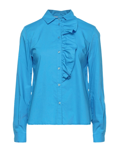 Shop Twenty Easy By Kaos Woman Shirt Azure Size 10 Cotton In Blue