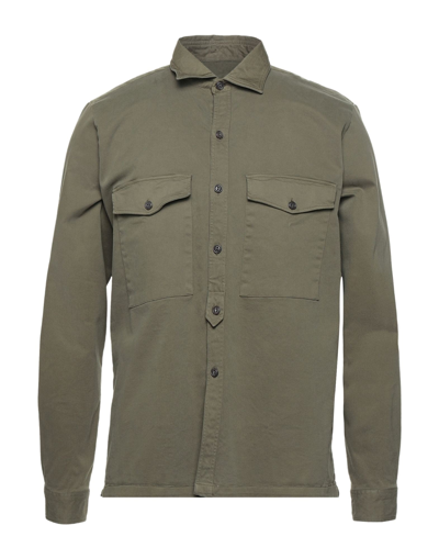 Shop Gmf 965 Man Shirt Military Green Size M Cotton, Elastane
