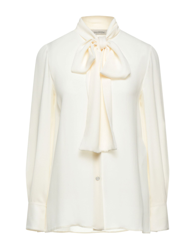 Shop Valentino Garavani Woman Shirt Ivory Size 10 Silk In White