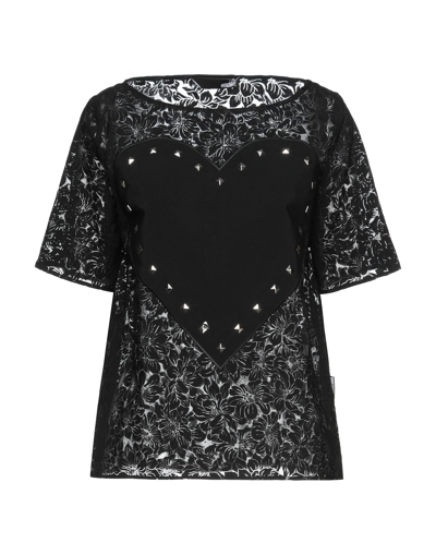 Shop Love Moschino Woman T-shirt Black Size 6 Viscose, Polyamide