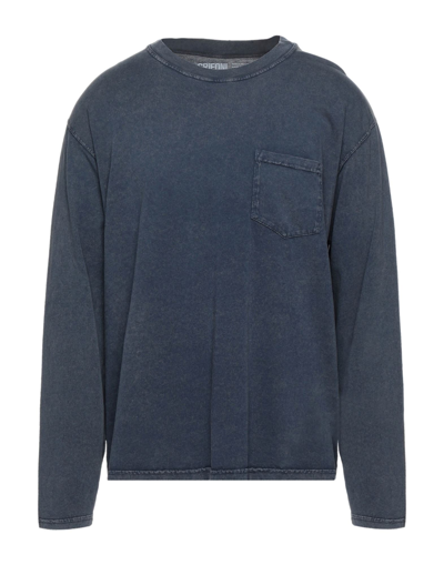Shop Mauro Grifoni Man T-shirt Slate Blue Size S Cotton