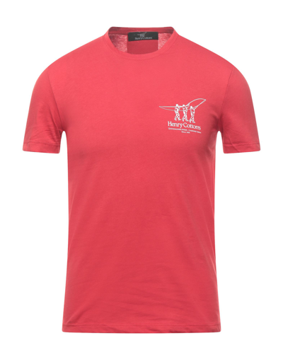 Shop Henry Cotton's T-shirts In Red