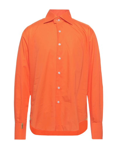 Shop Billionaire Man Shirt Orange Size 17 Cotton