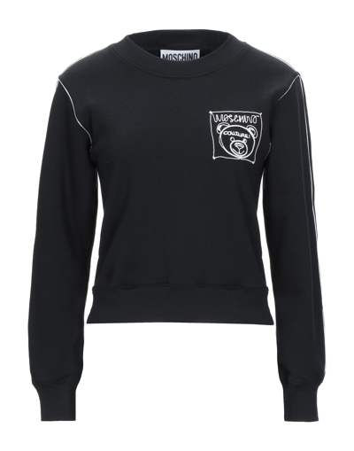 Shop Moschino Woman Sweatshirt Black Size 8 Cotton