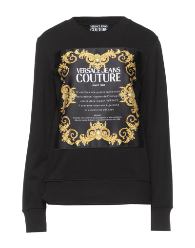 Shop Versace Jeans Couture Woman Sweatshirt Black Size 8 Organic Cotton, Elastane, Polyester