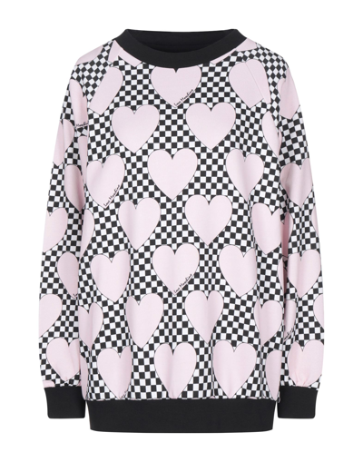Shop Love Moschino Woman Sweatshirt Light Pink Size 8 Cotton