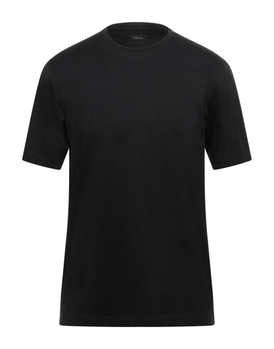 Shop Z Zegna Man T-shirt Black Size S Cotton