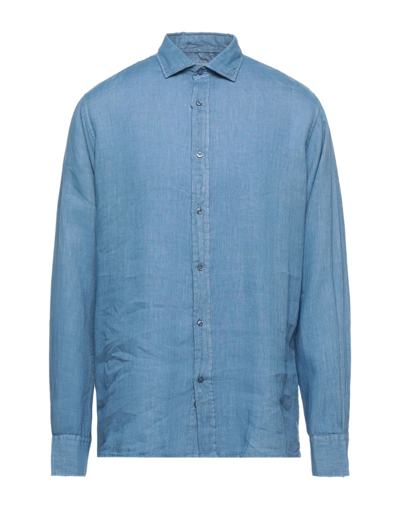 Shop R3d Wöôd Man Shirt Pastel Blue Size Xl Linen