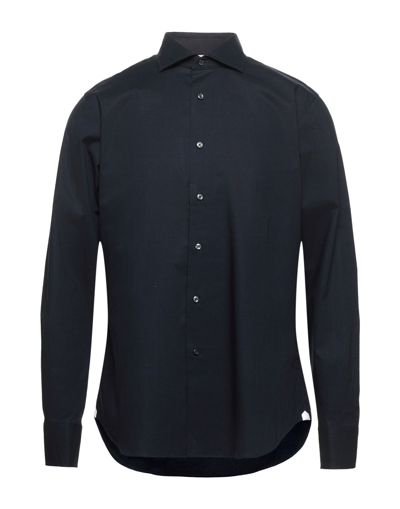 Shop Alessandro Gherardi Man Shirt Midnight Blue Size 15 ¾ Cotton, Elastane