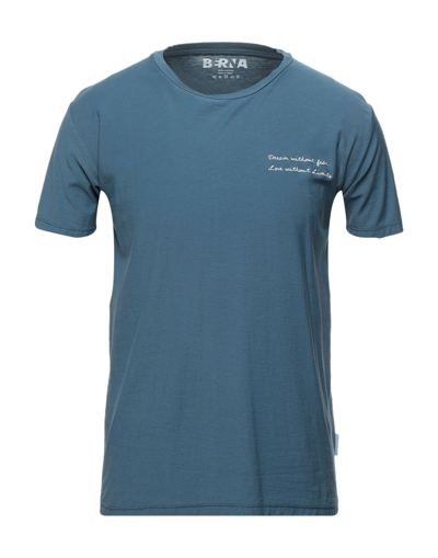 Shop Berna Man T-shirt Slate Blue Size M Cotton