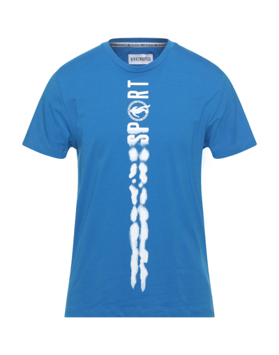 Shop Bikkembergs Man T-shirt Azure Size S Cotton, Elastane In Blue