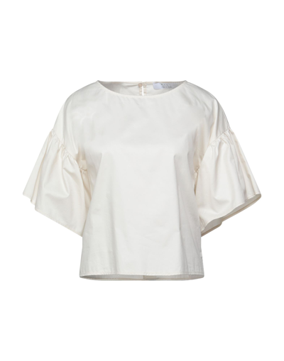 Shop Kaos Woman Top Ivory Size 6 Cotton In White