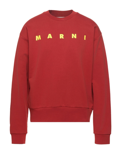 Shop Marni Sweatshirts In Brick Red