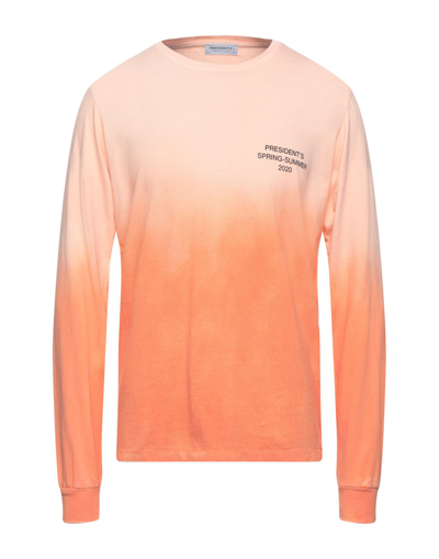Shop President's Man T-shirt Salmon Pink Size S Cotton