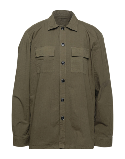 Shop Gmf 965 Man Shirt Military Green Size Xl Cotton, Elastane