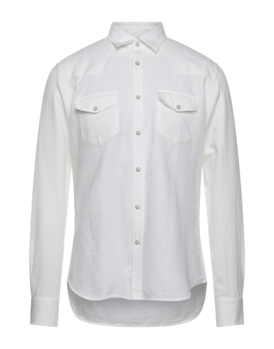 Shop Xacus Man Shirt White Size 17 Cotton, Linen