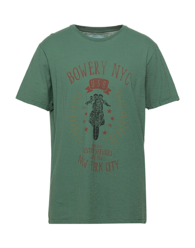 Shop Bowery Man T-shirt Military Green Size S Cotton