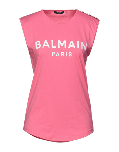 Shop Balmain T-shirts In Fuchsia