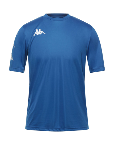 Shop Kappa Man T-shirt Azure Size L Polyester In Blue