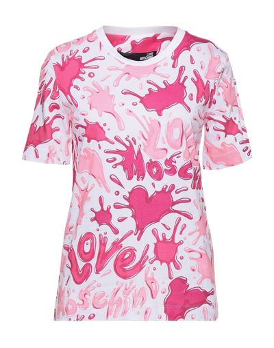 Shop Love Moschino Woman T-shirt Pink Size 4 Cotton