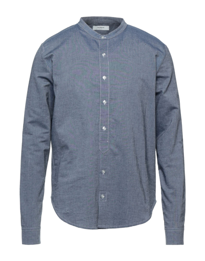 Shop Alpha Studio Man Shirt Midnight Blue Size 40 Cotton