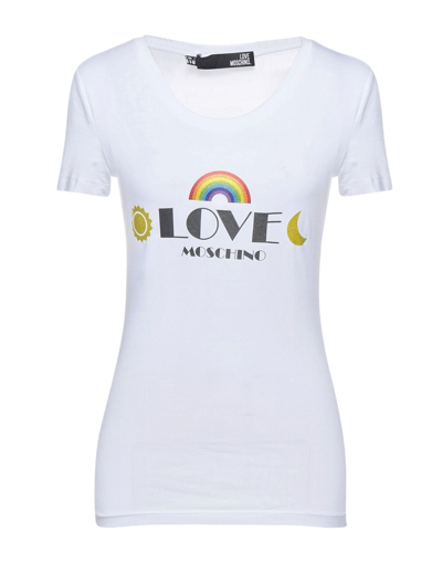 Shop Love Moschino Woman T-shirt White Size 10 Cotton, Elastane