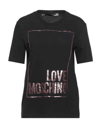 Shop Love Moschino Woman T-shirt Black Size 8 Cotton, Elastane