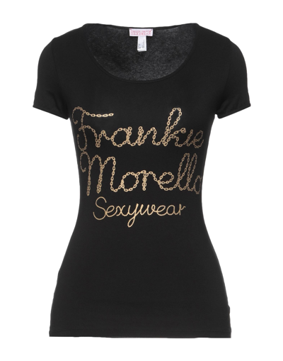 Shop Frankie Morello Woman T-shirt Black Size 4 Cotton, Elastane