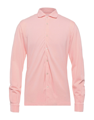 Shop Fedeli Shirts In Salmon Pink
