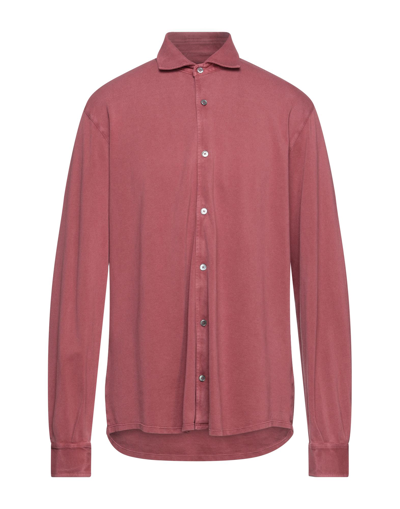 Shop Fedeli Shirts In Brick Red