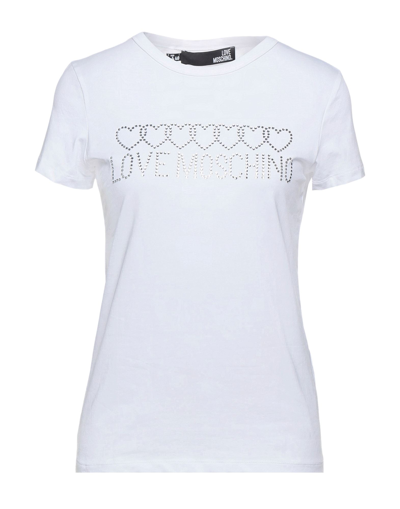 Shop Love Moschino Woman T-shirt White Size 8 Cotton, Elastane