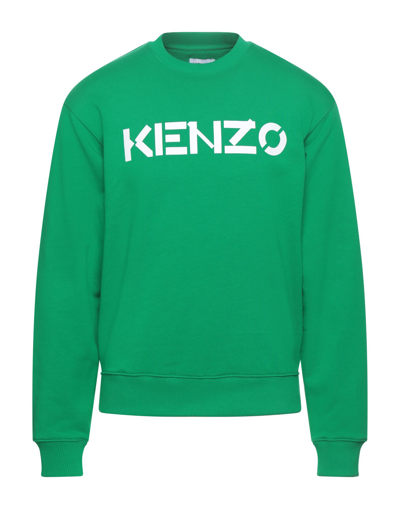 Shop Kenzo Man Sweatshirt Green Size S Cotton