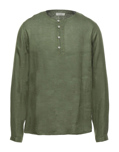 Shop Sseinse Man Shirt Military Green Size Xl Linen