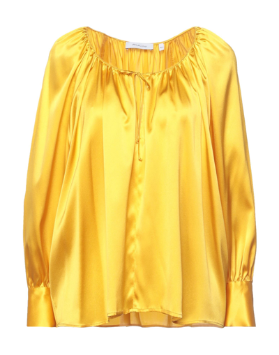 Shop Aglini Woman Top Ocher Size 6 Silk, Elastane In Yellow