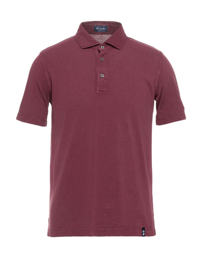Shop Drumohr Man Polo Shirt Brick Red Size M Cotton
