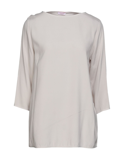 Shop Rossopuro Woman Top Light Grey Size M Silk, Elastic Fibres