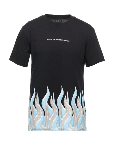 Ihs Men's Short Sleeve T-shirt Crew Neckline Jumper In Black