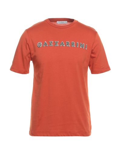 Shop Gazzarrini Man T-shirt Rust Size M Cotton In Red