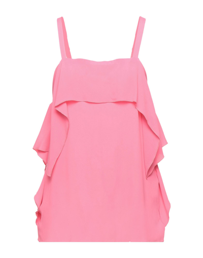Shop Semicouture Woman Top Pink Size 6 Acetate, Silk