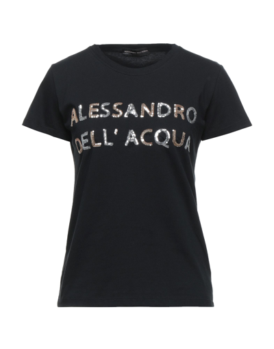 Shop Alessandro Dell'acqua Woman T-shirt Black Size M Cotton