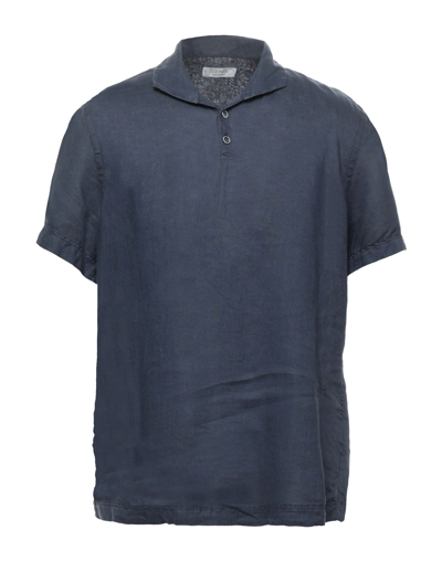 Shop Sseinse Man Shirt Midnight Blue Size S Linen