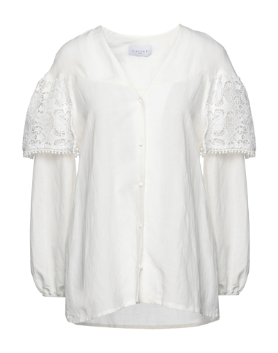 Shop Gaelle Paris Gaëlle Paris Woman Shirt White Size 8 Viscose, Linen, Polyester
