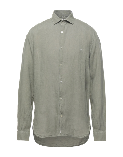 Shop Brooksfield Man Shirt Military Green Size 17 ½ Linen