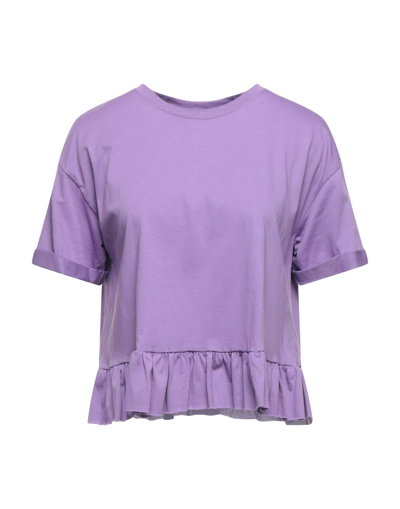 Shop Berna Woman T-shirt Light Purple Size Xs Cotton