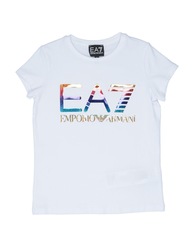 Shop Ea7 Toddler Girl T-shirt White Size 4 Cotton, Elastane