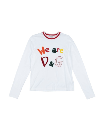 Shop Dolce & Gabbana Toddler Girl T-shirt White Size 7 Cotton, Wool, Synthetic Fibers, Pvc - Polyvinyl Ch
