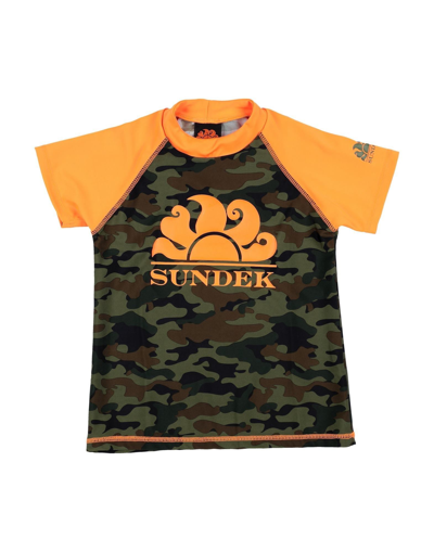 Shop Sundek Toddler Boy T-shirt Military Green Size 4 Polyamide, Elastane